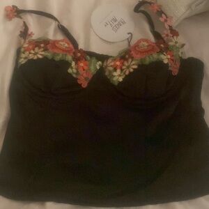 Princess Polly corset “Enchanted to meet you” top black New with Tag